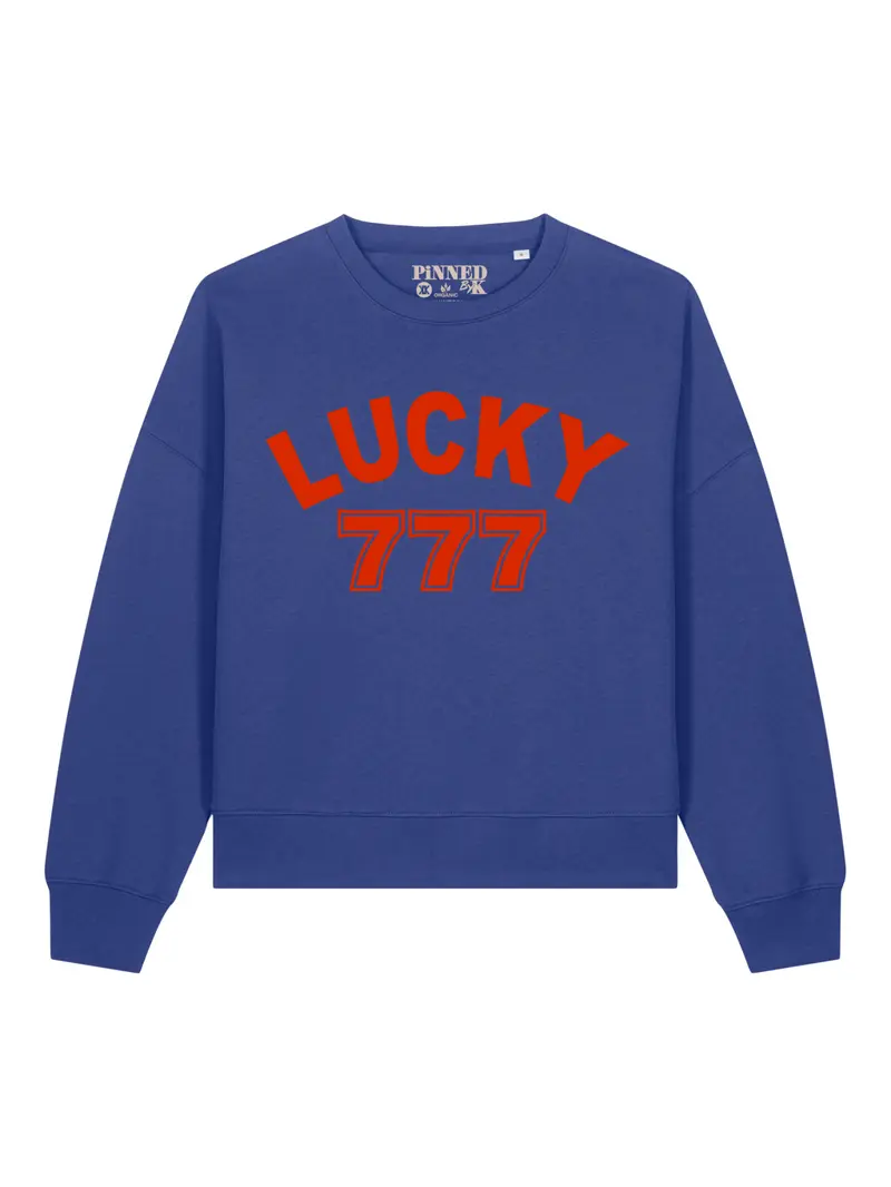 Boxy Sweater Lucky 777 Neon Red Velvet