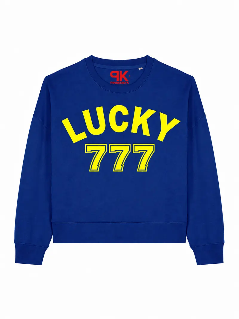 Boxy Sweater Lucky 777 Neon Yellow Velvet