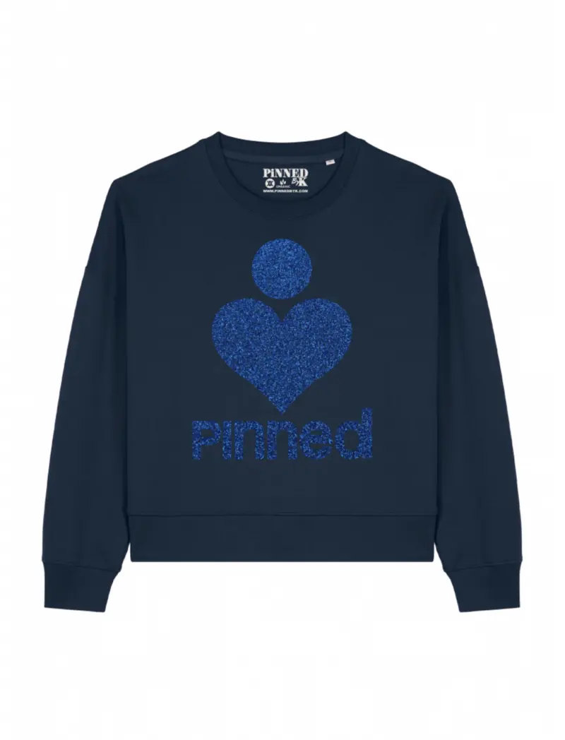 Boxy Sweater PiNNED Blue Glitter