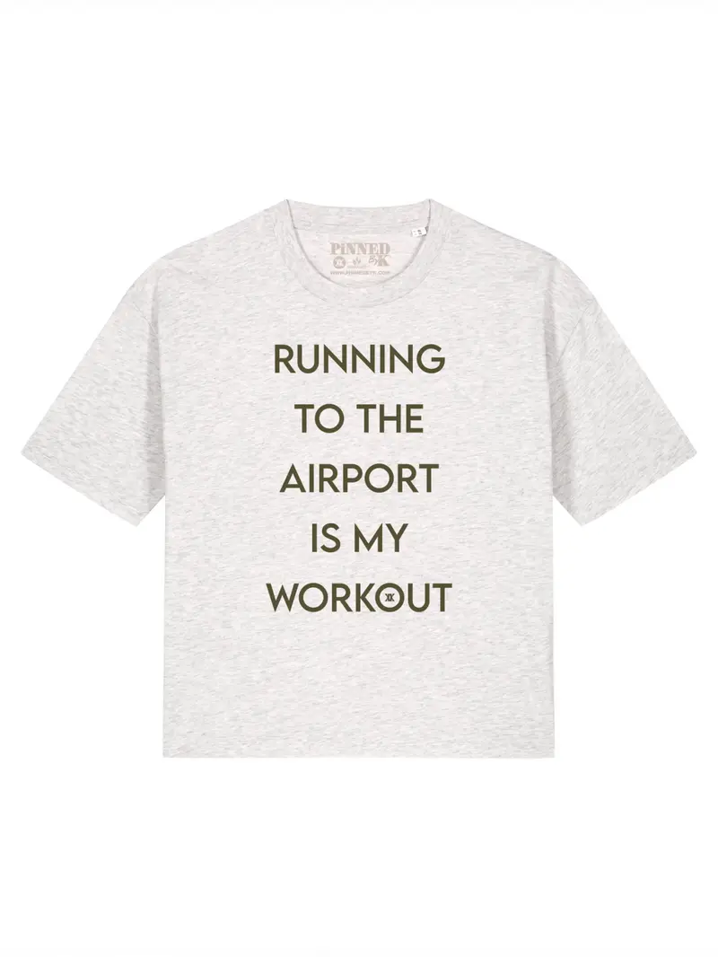 Boxy T-shirt Running To The Airport Olive Green