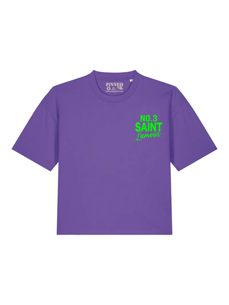 Boxy T-shirt Saint L'amour Neon Green Velvet
