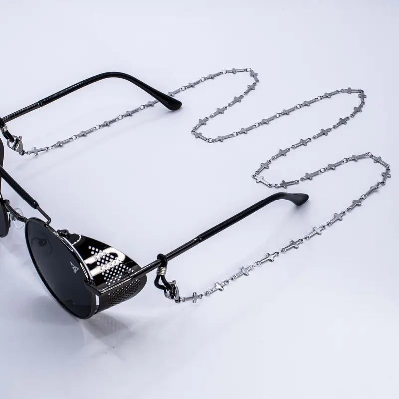 Brillenketting 'Crosses' - Zilver
