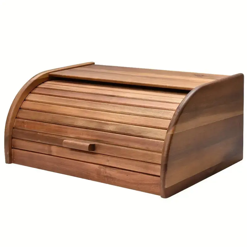 Broodtrommel van hout – schuifdeksel en plek voor een heel brood