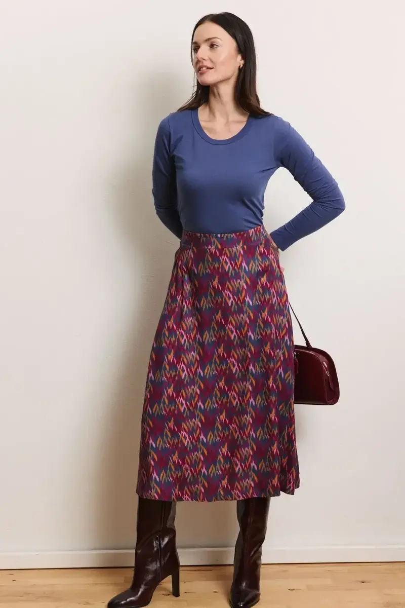 Cadiiz Skirt Midi rok EcoVero twill met all-overprint