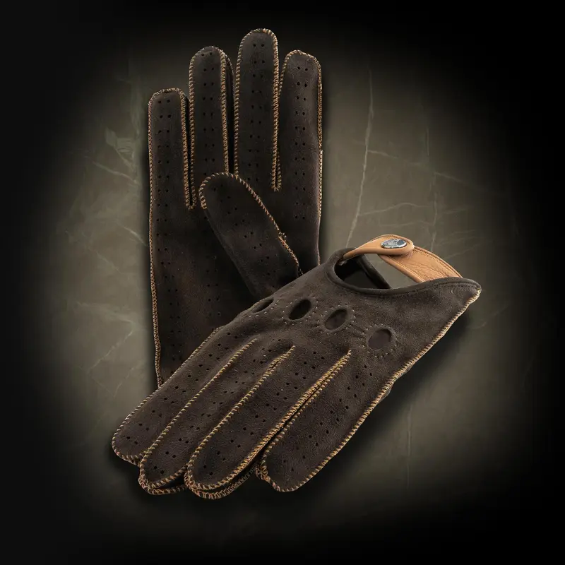 Caffè Togo brown suede driving gloves