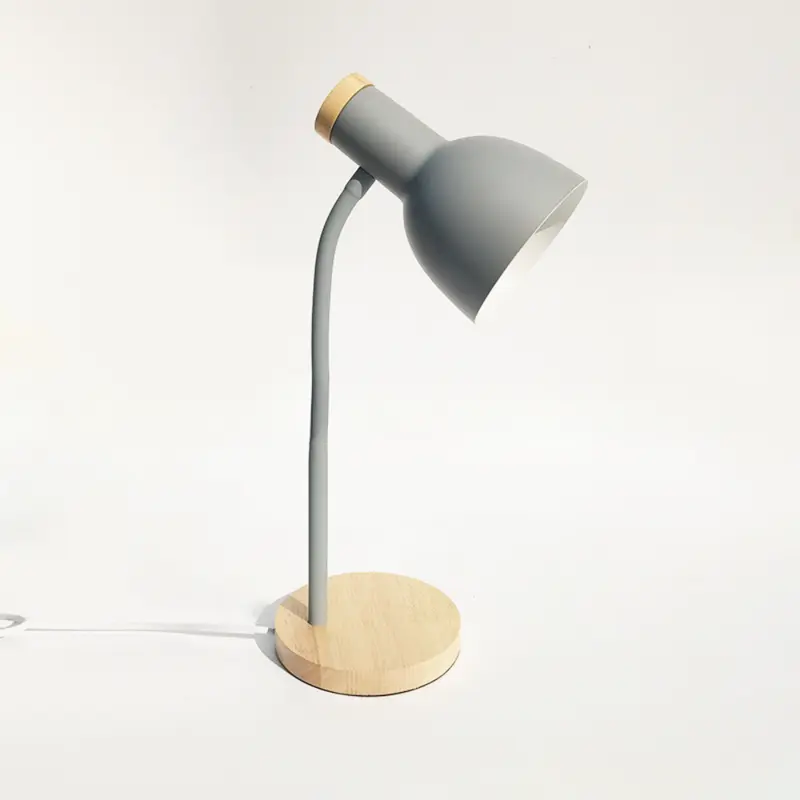 Children's Designer Table Lamp / Pocket Lamp - Metal Lampshade, Wooden Base