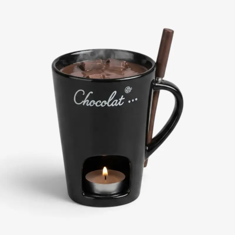 ChocoMelt - Keramischer Fonduebecher mit integrierter Kerzenhalterung