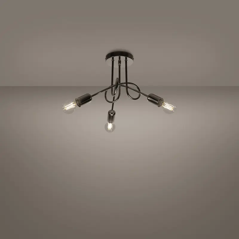 Chrom - Kronleuchter Chrom 3-flammig im Industrial-Design