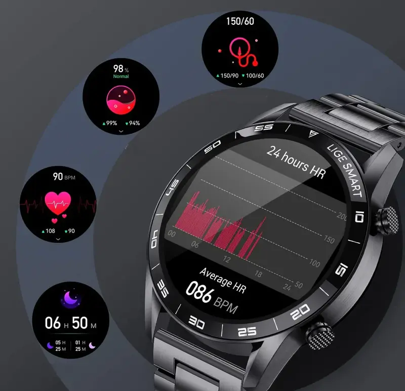 Chronox Elite - Luxe Smartwatch Voor Heren Met Bluetooth Bellen, Sporttracking & Gezondheidsfuncties