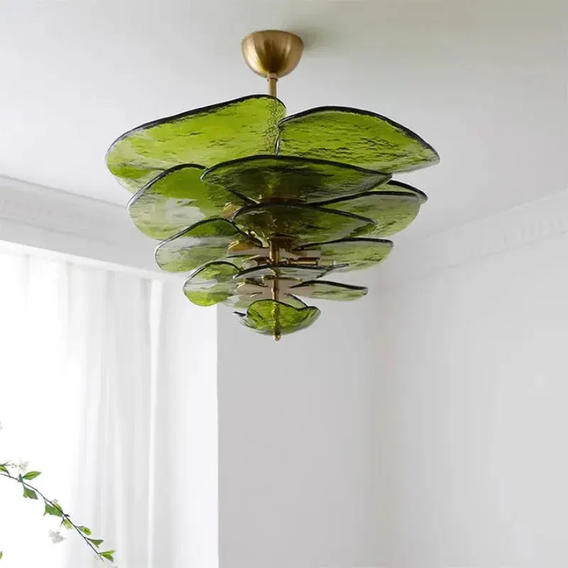 Claria - Lotusblatt-Kronleuchter aus Glas