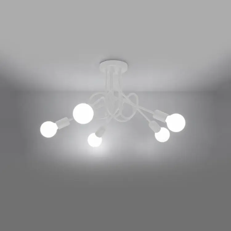 Claria - Weißer Loft-Kronleuchter, 5-flammig
