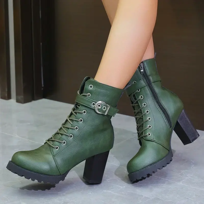 Claudia | Damen Schnürstiefeletten mit Schnallendetail