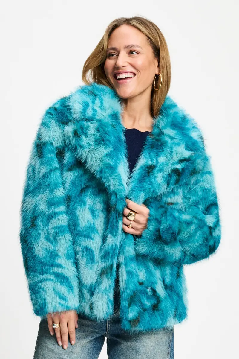 COAT - Cleo Teal Green Animal