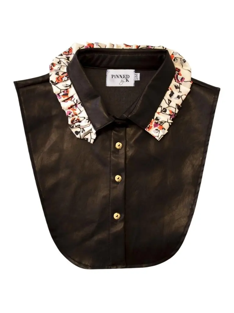 Collar Leather Ruffle Flower