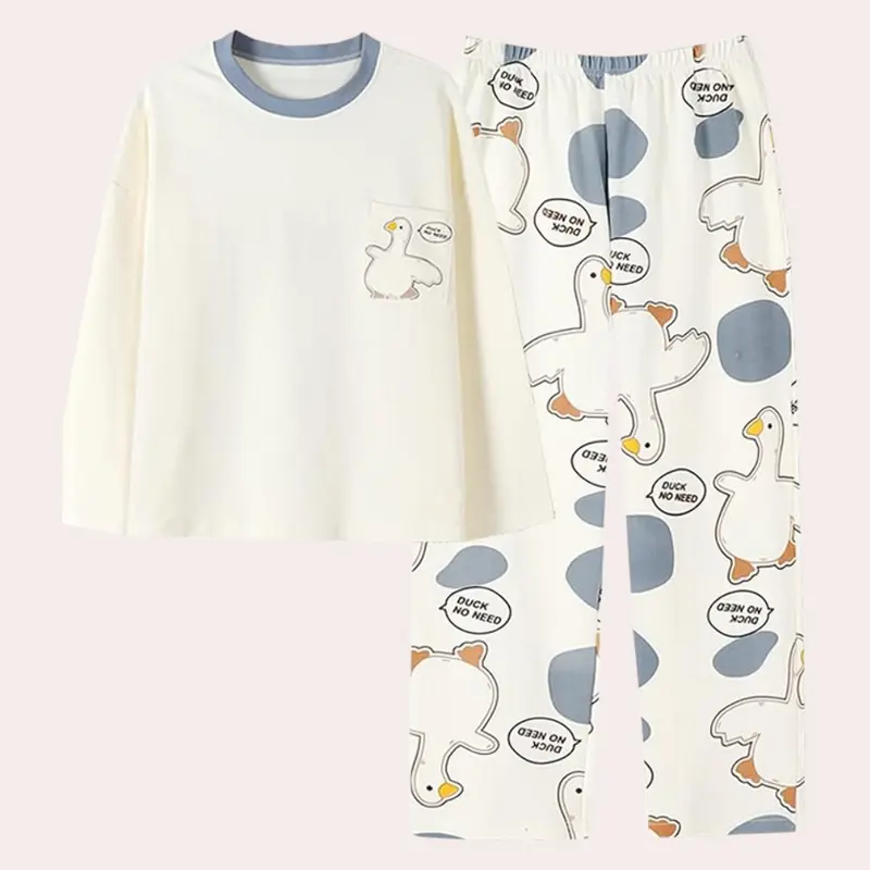Comfortabele Pyjama Set met Eendenbedrukking