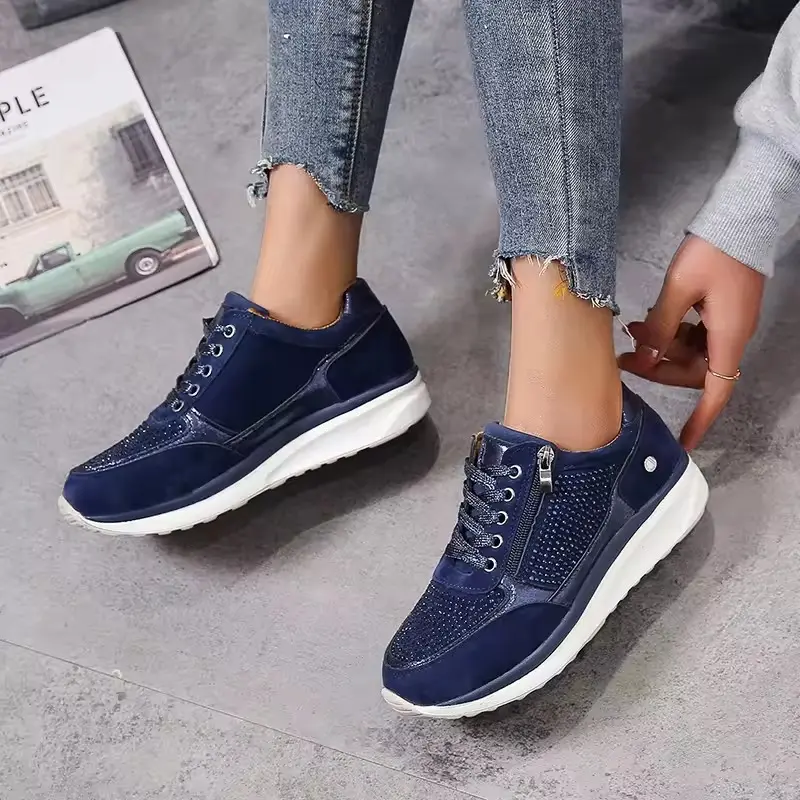 Comfortschoenen dames – Lichtgewicht instapschoenen met ritssluiting en zachte zool