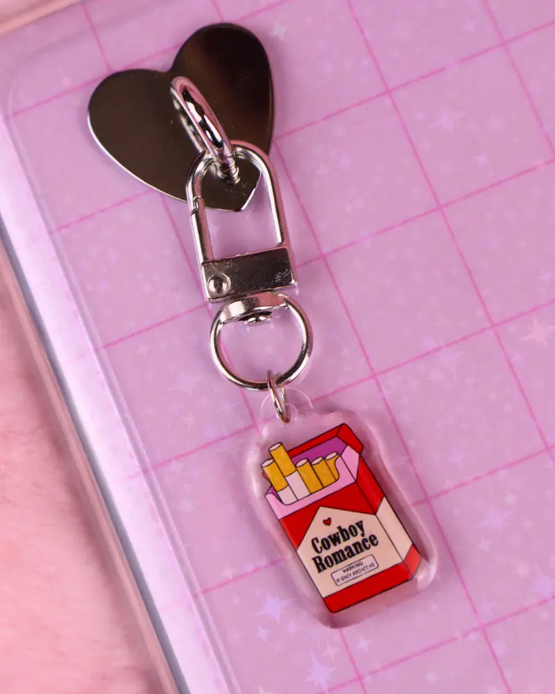 Cowboy Romance Addict Sticky Heart Charm