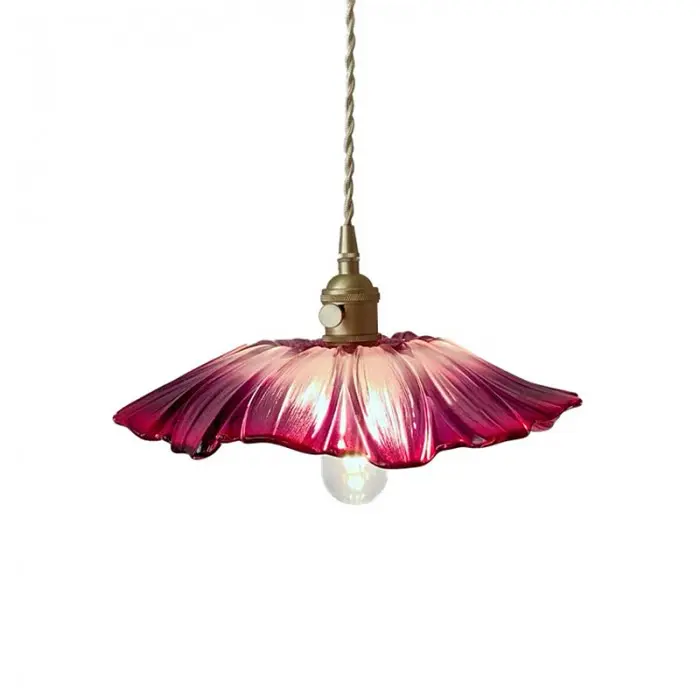 Creatieve Glazen Bloem Hanglamp – Vintage Design voor Slaapkamer & Woonkamer