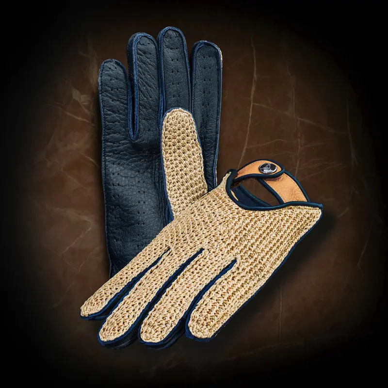 Crochet Type 35 blue driving gloves