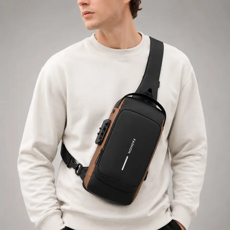 Crossbodytas – verborgen ritsen, usb-doorvoer en gevoerde band