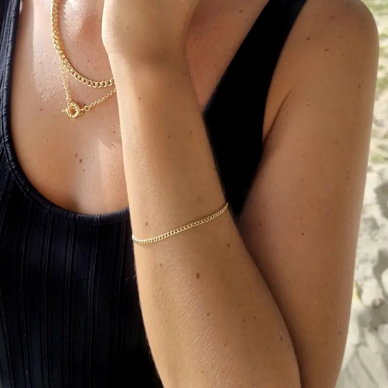 Cubaanse Schakelarmband Dames Goldfilled - Kleur Goud
