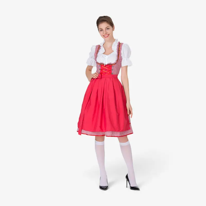 Damen Dirndlkleid mit Geraffter Schürze