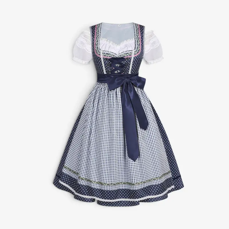 Damen Dirndlkleid mit Schnürung und Schürze