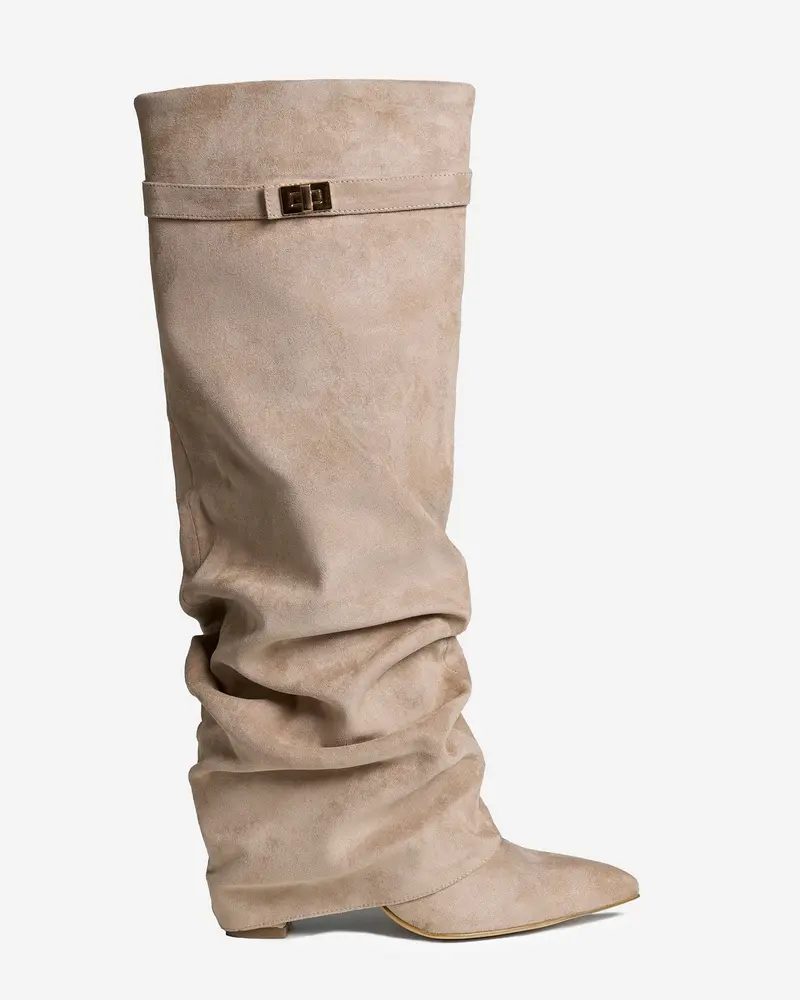 Damen-Kniehohe Stiefel Wildleder | Slouchy
