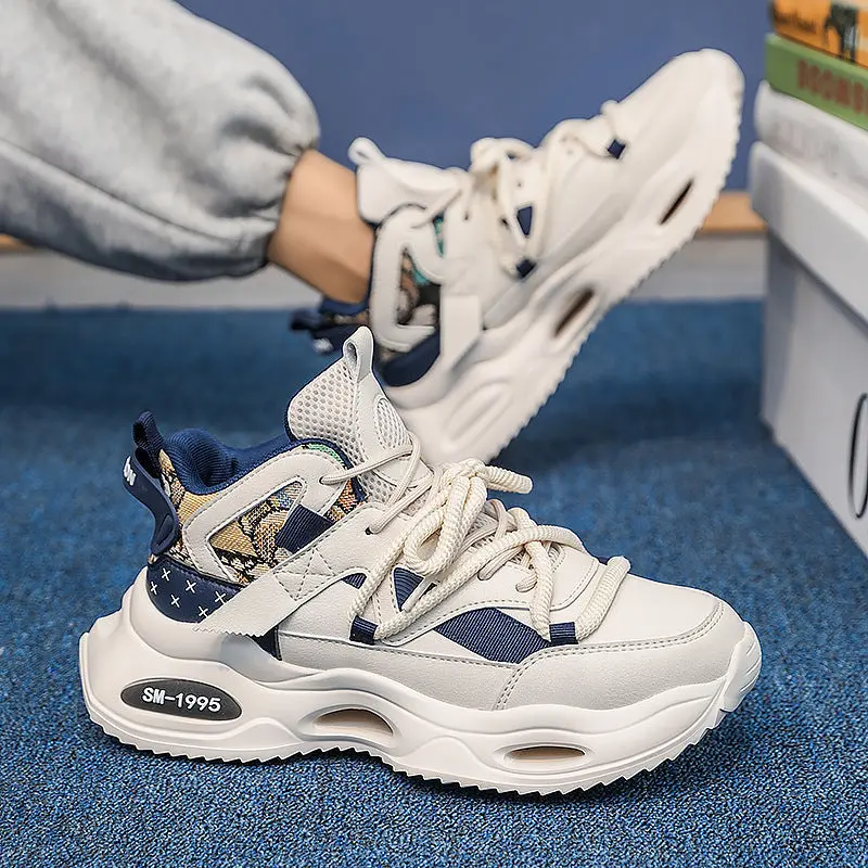 Damen Plateau Leder Sneaker Mit Stilvoller Schnürung Komfort Passform