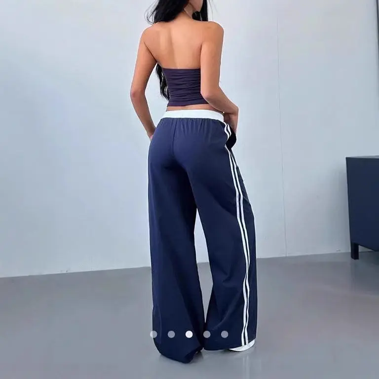 Damen Sportliche Jogginghose mit seitlichen Streifen Drune