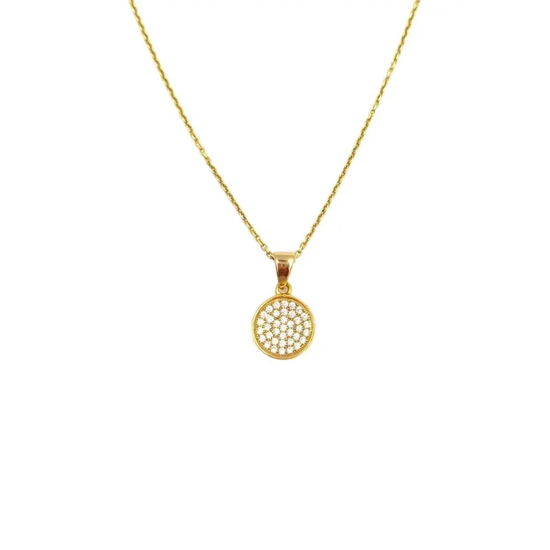 Dames Ketting Met Steentjes Evita - Verguld Zilver - Zirkonia - Pavé - Kleur