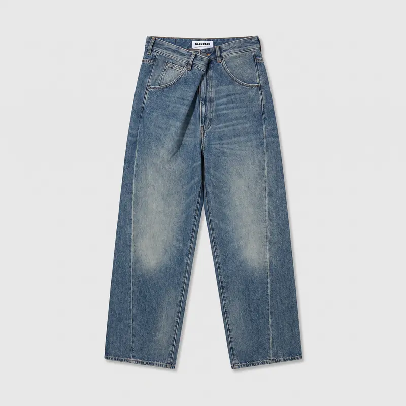 Darkpark Ines Fold Over Denim Sand Wash
