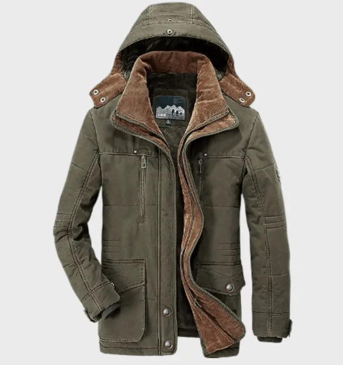 David | Herren Winterjacke mit Kapuze und Futter
