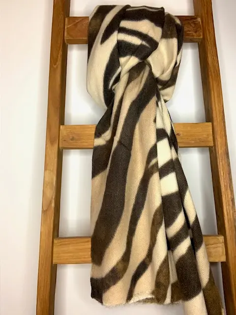 Dierenprint Sjaal Bruin  Beige - Stijlvolle