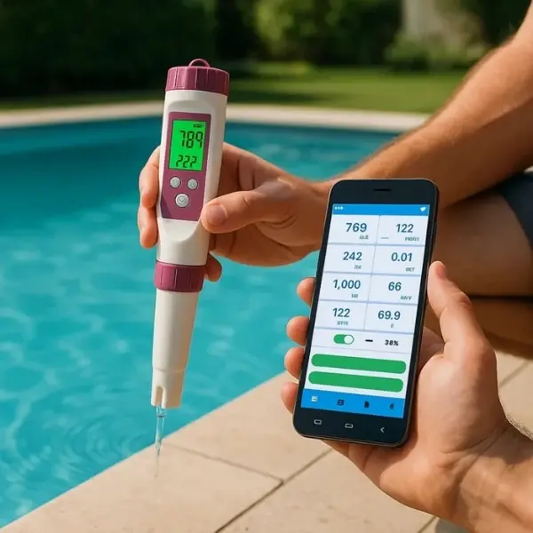Digital Water Tester – 7-in-1 Functions for pH, Temperature, and Salinity, Ideal for Pools and Spas