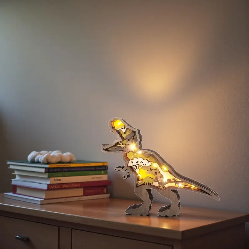 Dinosaurier - 3D Dinosaurier Nachtlampe mit Touchsteuerung