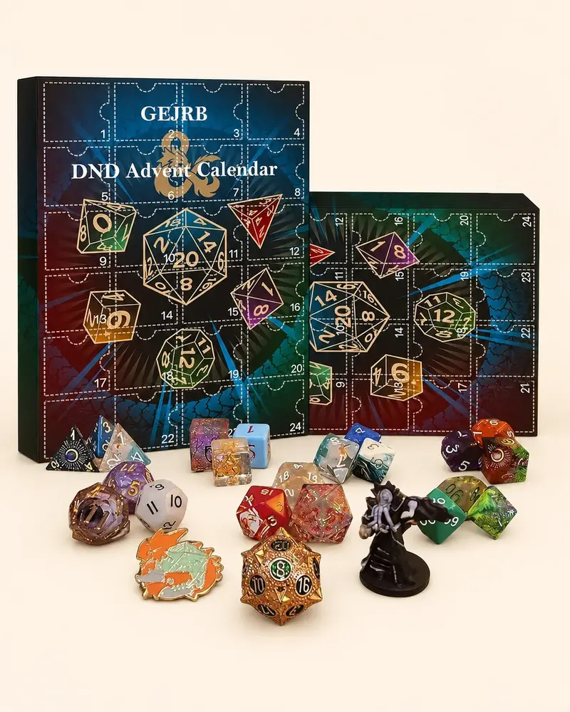 Dobbelstenen adventskalender – 24 rollenspel dobbelstenen tot aan kerst