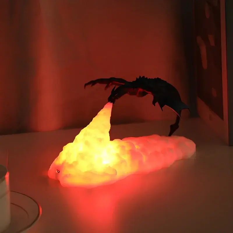 Drakenlamp – 3D-geprint nachtlampje met vlameffect en accu