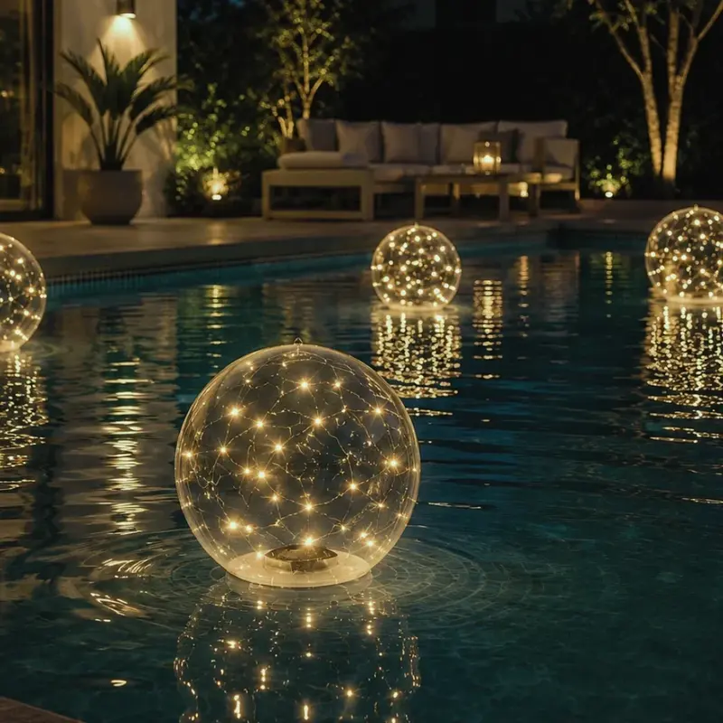 Drijvende solarlamp – zwevend of hangend licht voor zwembad en tuin