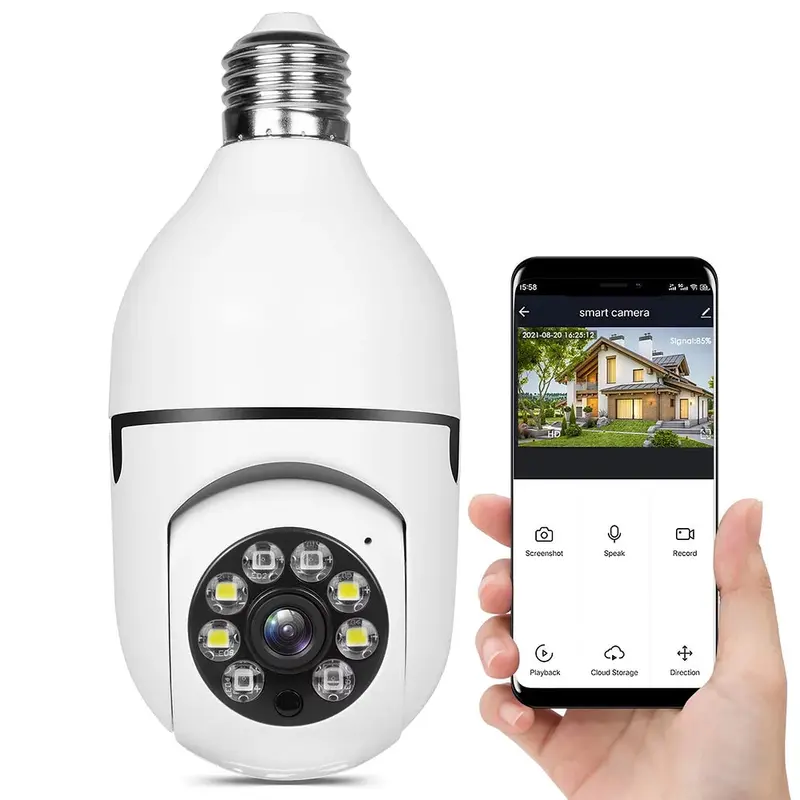 E27 beveiligingscamera – slimme lampcamera met WiFi en nachtzicht