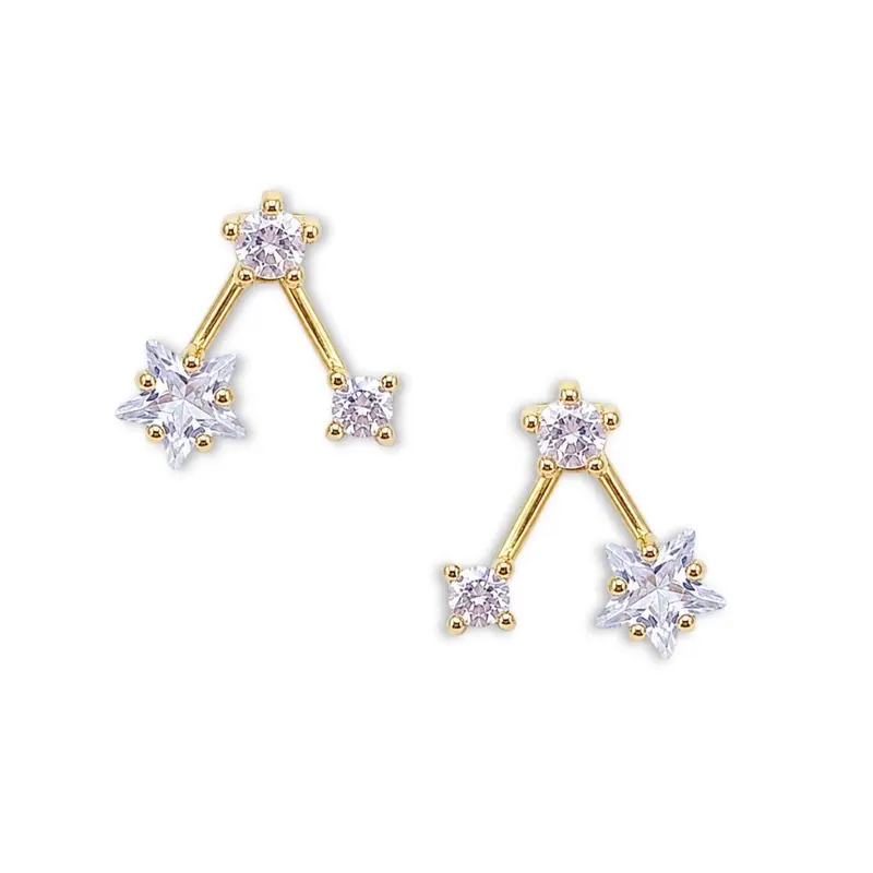 Ear Jacket Oorknopjes Klein Steentjes Seri | Verguld