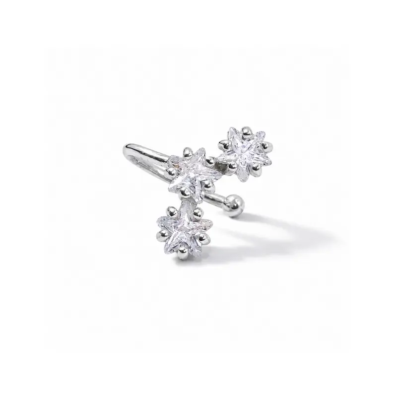 Earcuff Zilver Met Steentjes Marina Star