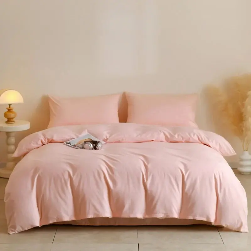 Egyptian Cotton dekbedovertrekset – Effen 3-delig met hoeklussen