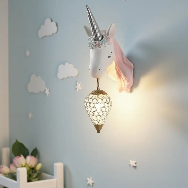 Einhorn - Wandleuchte mit sanftem Nachtlicht