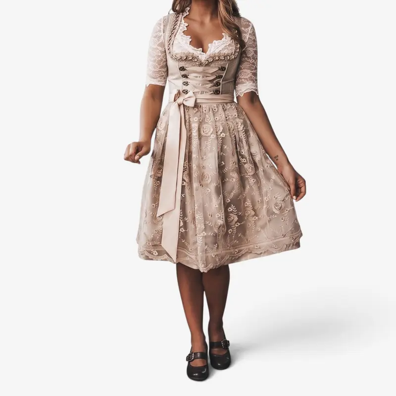 Elegantes Oktoberfestkleid mit Gürtel für Damen