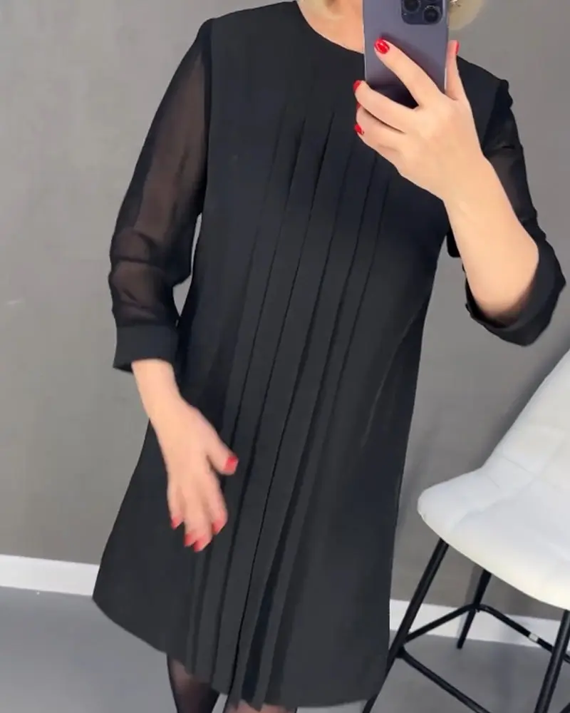 Elegantes Shiftkleid mit Mesh-Details – Gabrielle