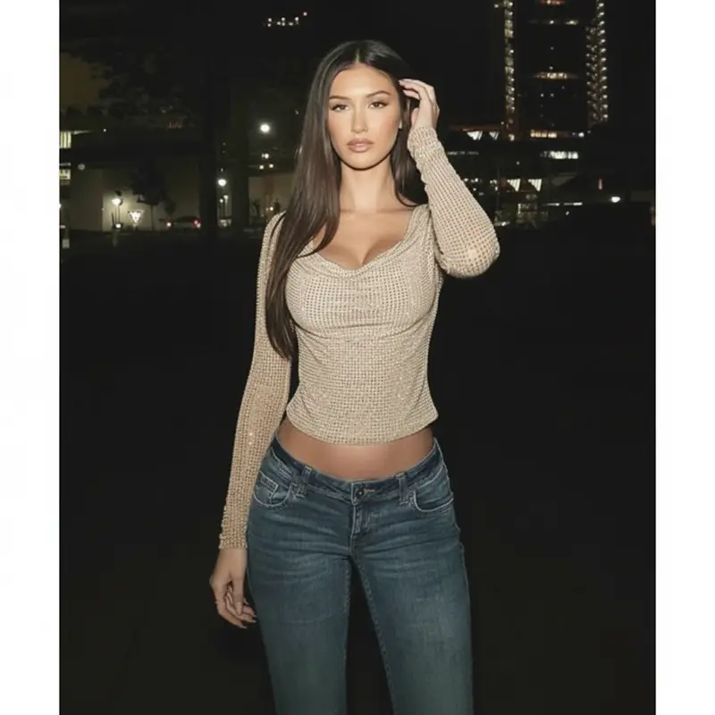 Eleni - Sparkly Mesh Top