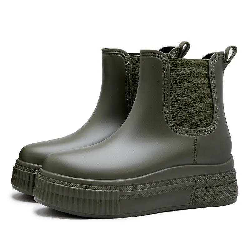 Elfriede | Wasserdichte Stiefel Chelsea Damen Plateau Regenstiefel