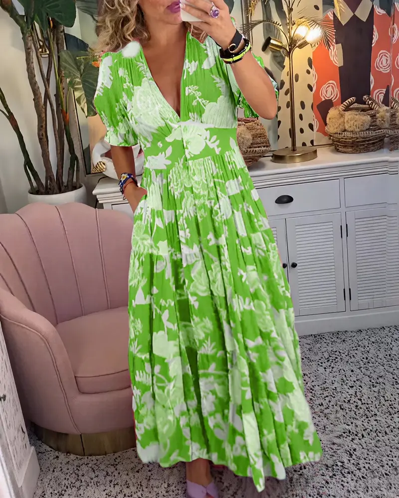 Emma - Damen Maxikleid mit Blumenmuster