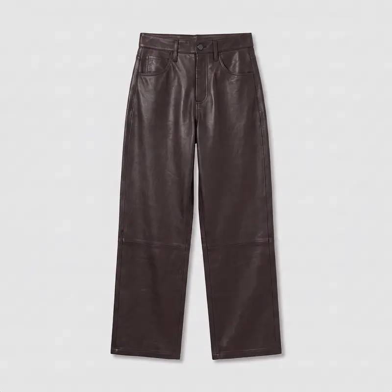 Enes Judith Trouser Vegetal Leather Dark Brown